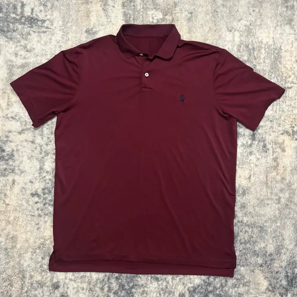 Polo Ralph Lauren Performance Polo Shirt Burgundy Maroon Short Sleeve Men’s L